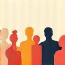 Icône collaboration avec plusieurs silhouettes de personnes