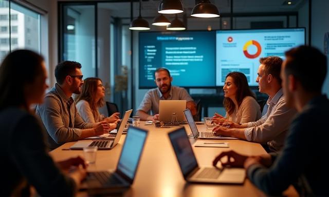 Image d'une réunion d'équipe pour une stratégie digitale