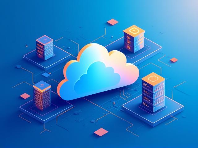 Illustration abstraite de cloud computing et conteneurs